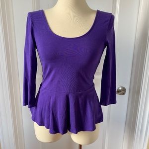 Express Purple Peplum Top Size S